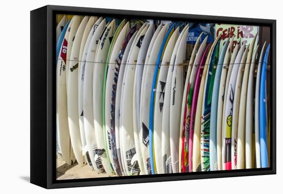 Surf Shop in Haleiwa, North Shore Oahu, Hawaii, United States of America, Pacific-Michael DeFreitas-Framed Premier Image Canvas