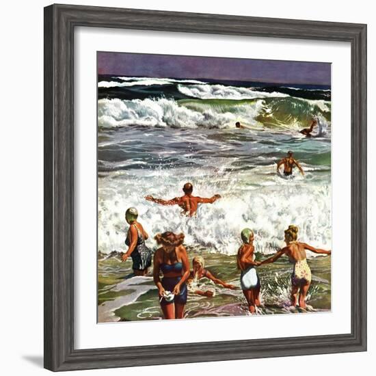 "Surf Swimming," August 14, 1948-John Falter-Framed Giclee Print
