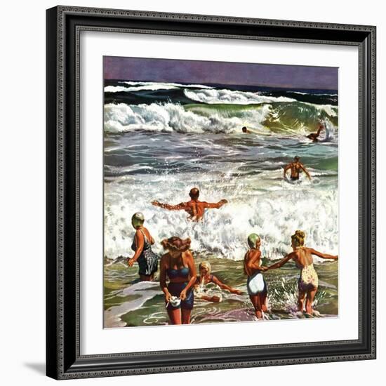 "Surf Swimming," August 14, 1948-John Falter-Framed Giclee Print