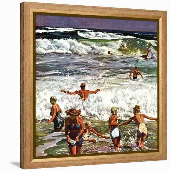 "Surf Swimming," August 14, 1948-John Falter-Framed Premier Image Canvas