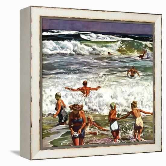 "Surf Swimming," August 14, 1948-John Falter-Framed Premier Image Canvas