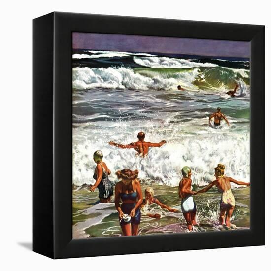 "Surf Swimming," August 14, 1948-John Falter-Framed Premier Image Canvas