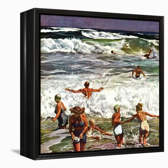 "Surf Swimming," August 14, 1948-John Falter-Framed Premier Image Canvas