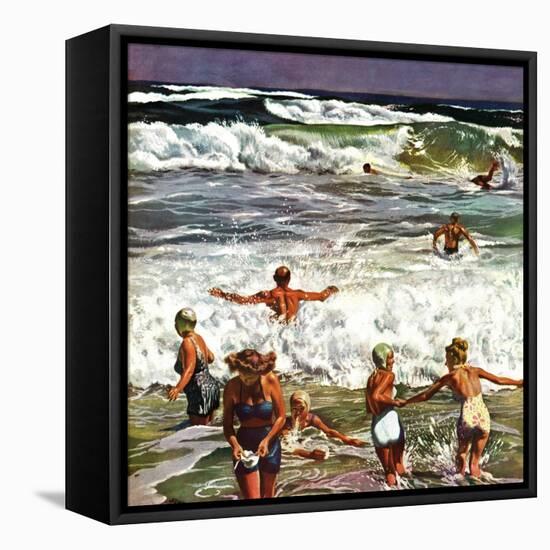 "Surf Swimming," August 14, 1948-John Falter-Framed Premier Image Canvas