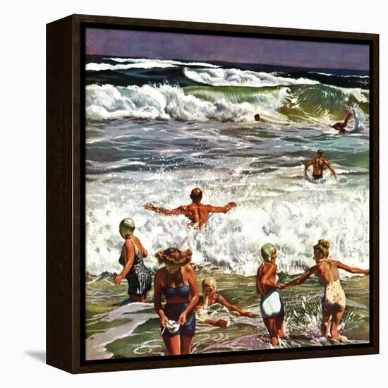 "Surf Swimming," August 14, 1948-John Falter-Framed Premier Image Canvas