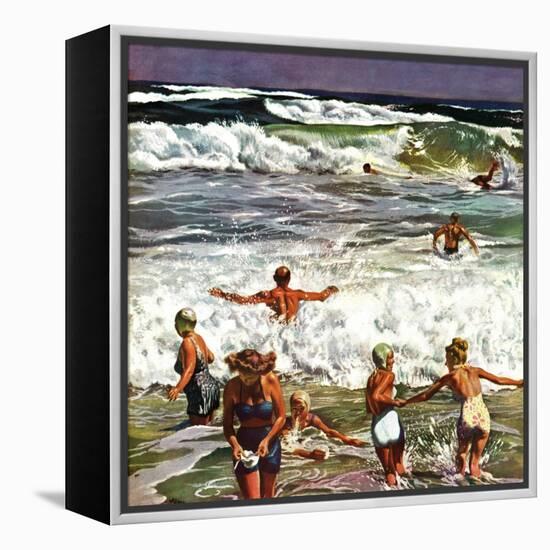 "Surf Swimming," August 14, 1948-John Falter-Framed Premier Image Canvas