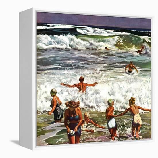 "Surf Swimming," August 14, 1948-John Falter-Framed Premier Image Canvas