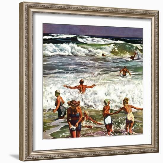 "Surf Swimming," August 14, 1948-John Falter-Framed Premium Giclee Print