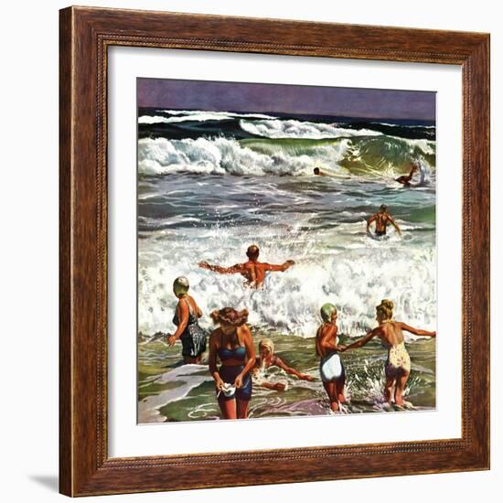 "Surf Swimming," August 14, 1948-John Falter-Framed Premium Giclee Print