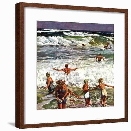 "Surf Swimming," August 14, 1948-John Falter-Framed Premium Giclee Print