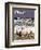 "Surf Swimming," Saturday Evening Post Cover, August 14, 1948-John Falter-Framed Giclee Print