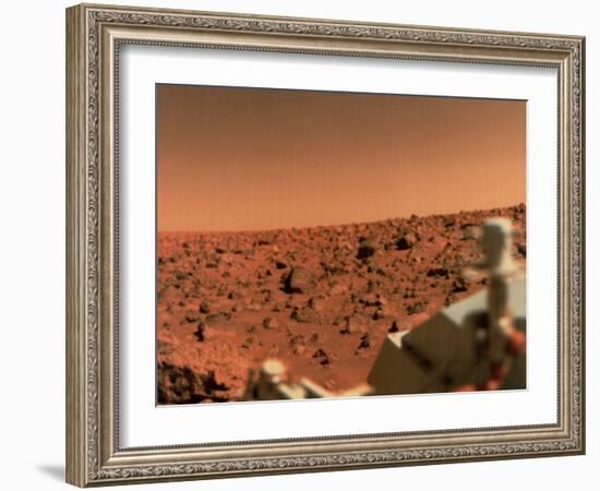 Surface of Mars from Viking 2, with Part of Spacecraft Visible-null-Framed Photographic Print