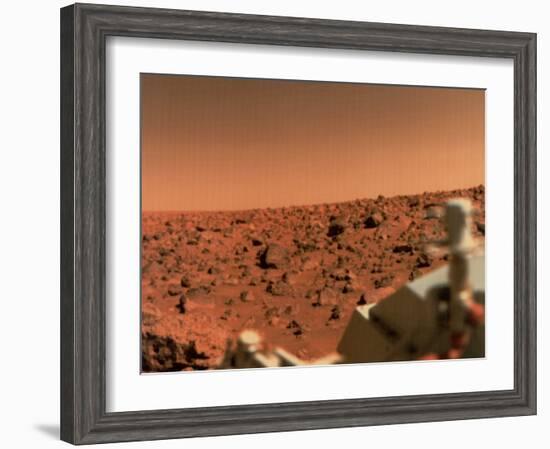 Surface of Mars from Viking 2, with Part of Spacecraft Visible-null-Framed Photographic Print