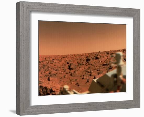 Surface of Mars from Viking 2, with Part of Spacecraft Visible-null-Framed Photographic Print