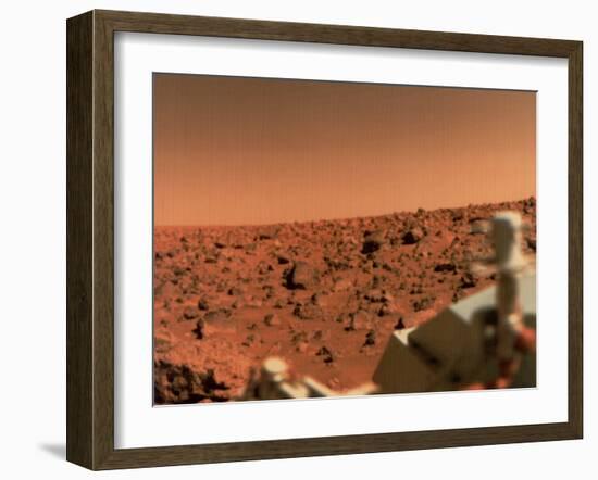 Surface of Mars from Viking 2, with Part of Spacecraft Visible-null-Framed Photographic Print