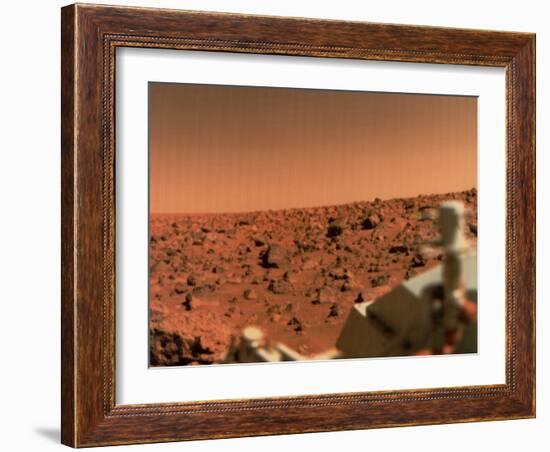 Surface of Mars from Viking 2, with Part of Spacecraft Visible-null-Framed Photographic Print