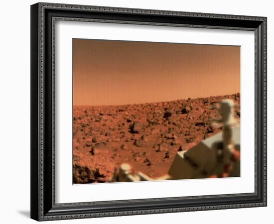 Surface of Mars from Viking 2, with Part of Spacecraft Visible-null-Framed Photographic Print