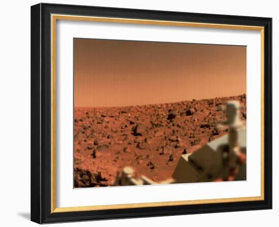 Surface of Mars from Viking 2, with Part of Spacecraft Visible-null-Framed Photographic Print