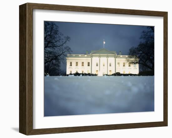 Surface View of Snow in Front of the White House, Washington DC, USA-null-Framed Photographic Print