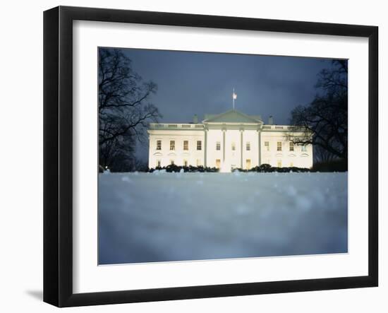 Surface View of Snow in Front of the White House, Washington DC, USA-null-Framed Photographic Print