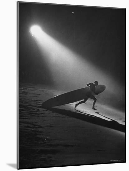 Surfboard Rider Racing Into Water with Board in Relay Race at International Surf Festival-Ralph Crane-Mounted Photographic Print