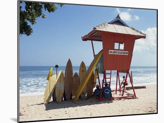 Surfboards Stacked Waiting for Hire at Kuta Beach on the Island of Bali, Indonesia, Southeast Asia-Harding Robert-Mounted Photographic Print