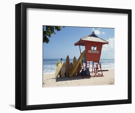 Surfboards Stacked Waiting for Hire at Kuta Beach on the Island of Bali, Indonesia, Southeast Asia-Harding Robert-Framed Photographic Print