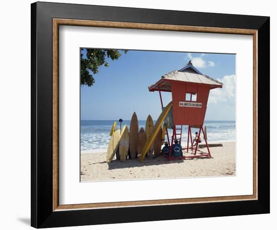 Surfboards Stacked Waiting for Hire at Kuta Beach on the Island of Bali, Indonesia, Southeast Asia-Harding Robert-Framed Photographic Print