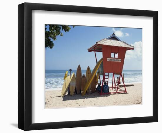 Surfboards Stacked Waiting for Hire at Kuta Beach on the Island of Bali, Indonesia, Southeast Asia-Harding Robert-Framed Photographic Print