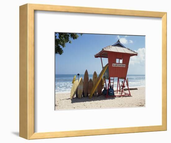 Surfboards Stacked Waiting for Hire at Kuta Beach on the Island of Bali, Indonesia, Southeast Asia-Harding Robert-Framed Photographic Print