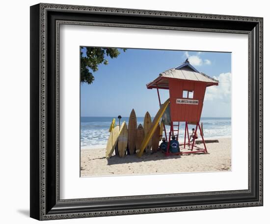 Surfboards Stacked Waiting for Hire at Kuta Beach on the Island of Bali, Indonesia, Southeast Asia-Harding Robert-Framed Photographic Print