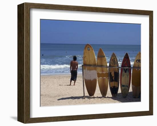 Surfboards Waiting for Hire at Kuta Beach on the Island of Bali, Indonesia, Southeast Asia-Harding Robert-Framed Photographic Print