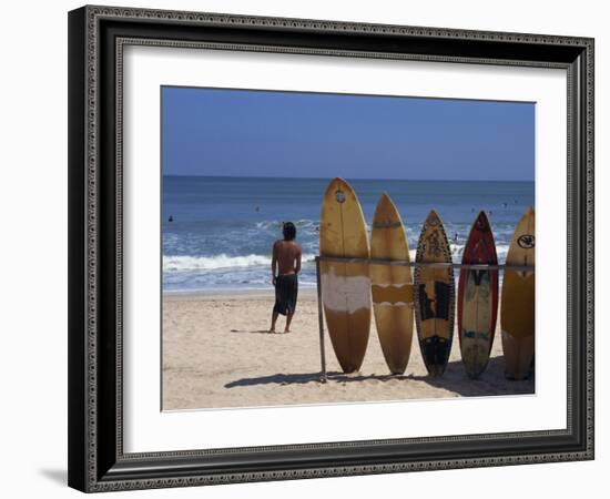 Surfboards Waiting for Hire at Kuta Beach on the Island of Bali, Indonesia, Southeast Asia-Harding Robert-Framed Photographic Print