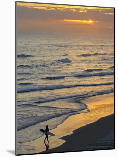 Surfer at Blackhead Beach, South of Dunedin, South Island, New Zealand-David Wall-Mounted Photographic Print