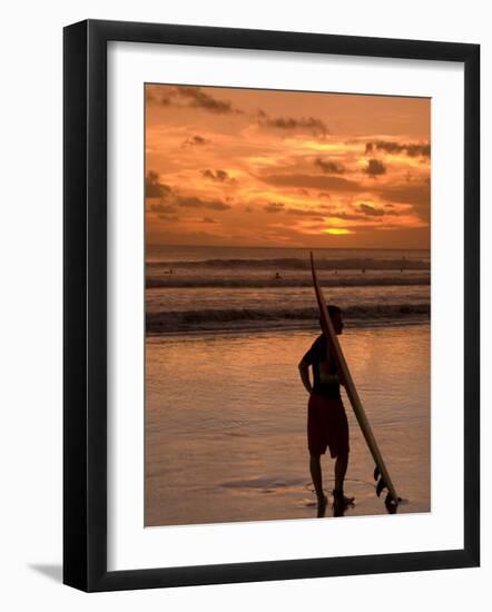 Surfer at Sunset, Kuta Beach, Bali, Indonesia, Southeast Asia, Asia-Richard Maschmeyer-Framed Photographic Print