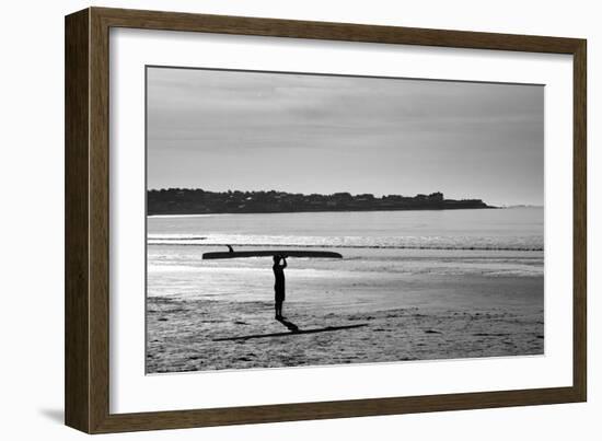 Surfer Holding Board Newport Rhode Island-null-Framed Photo