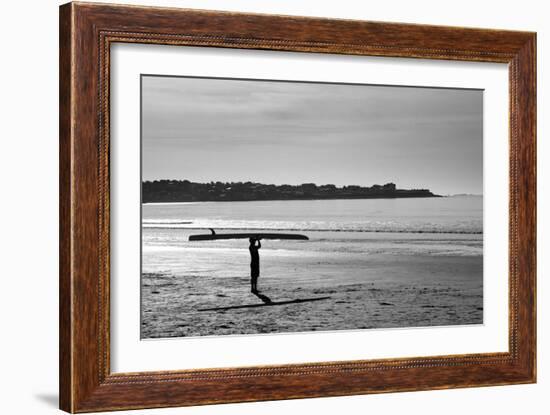 Surfer Holding Board Newport Rhode Island-null-Framed Photo