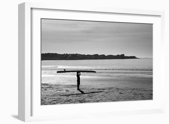 Surfer Holding Board Newport Rhode Island-null-Framed Photo