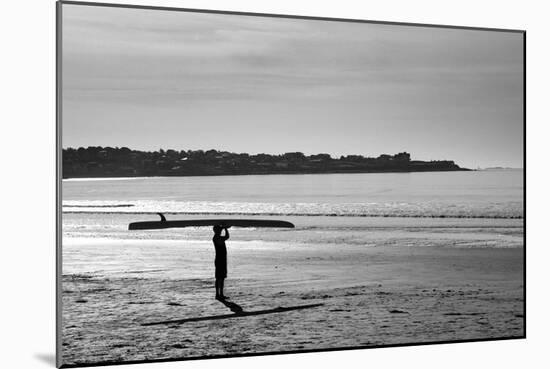 Surfer Holding Board Newport Rhode Island-null-Mounted Photo