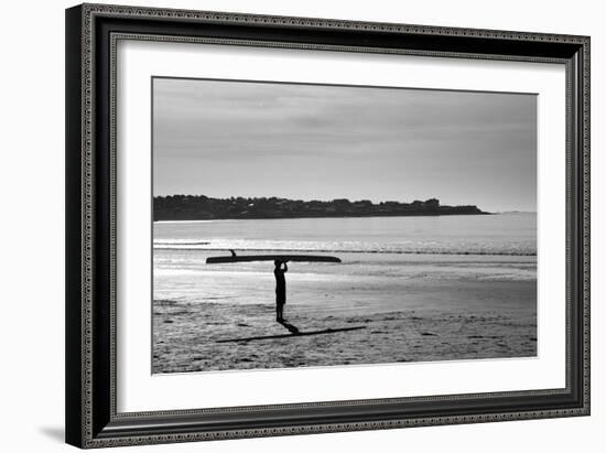 Surfer Holding Board Newport Rhode Island-null-Framed Photo