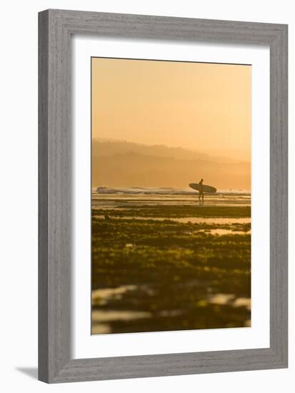 Surfer In Santa Cruz, CA-Justin Bailie-Framed Photographic Print