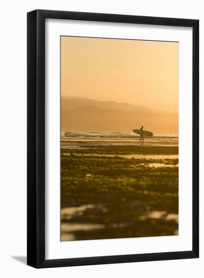 Surfer In Santa Cruz, CA-Justin Bailie-Framed Photographic Print