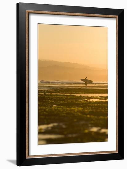 Surfer In Santa Cruz, CA-Justin Bailie-Framed Photographic Print