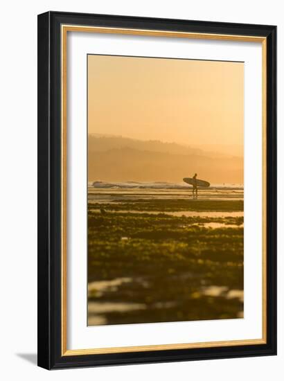 Surfer In Santa Cruz, CA-Justin Bailie-Framed Photographic Print
