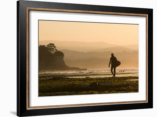 Surfer In Santa Cruz, CA-Justin Bailie-Framed Photographic Print