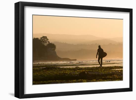 Surfer In Santa Cruz, CA-Justin Bailie-Framed Photographic Print