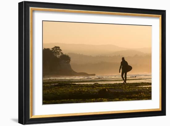 Surfer In Santa Cruz, CA-Justin Bailie-Framed Photographic Print
