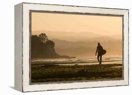 Surfer In Santa Cruz, CA-Justin Bailie-Framed Premier Image Canvas