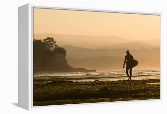 Surfer In Santa Cruz, CA-Justin Bailie-Framed Premier Image Canvas