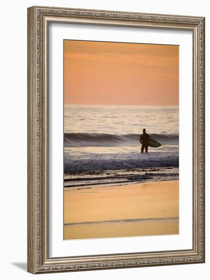 Surfer In Santa Cruz, CA-Justin Bailie-Framed Photographic Print